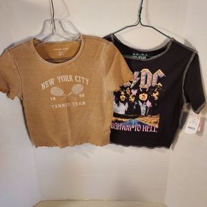 NWOT ACDC and American Eagle Crop Tops size S